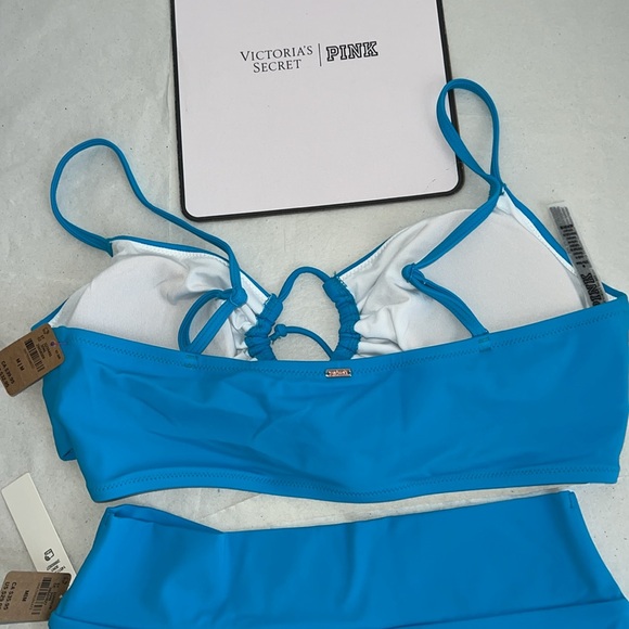 (M) 2pcs Swim Victoria’s Secret PINK Bikini Top High Waist Bottom Set - Picture 9 of 16